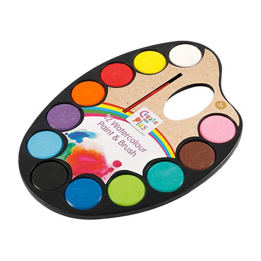 12-Color Oval Pan Solid Watercolor Paint Set ສໍາລັບນັກຮຽນ